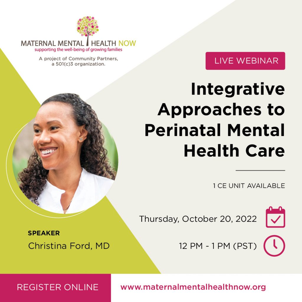 Integrative Approaches to Perinatal Mental Health Care - MATERNAL ...